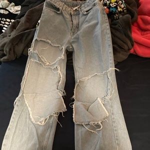 ragged priest 26 light wash ripped jeans